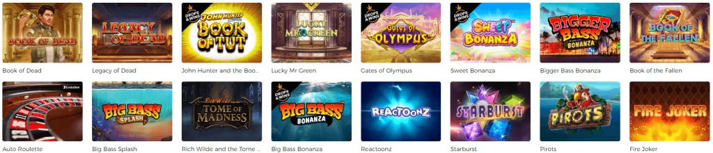 Slots at Mr Green Casino