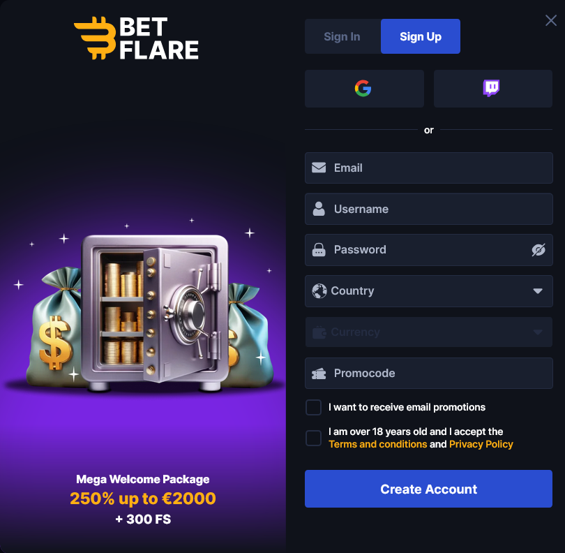 Betflare Login